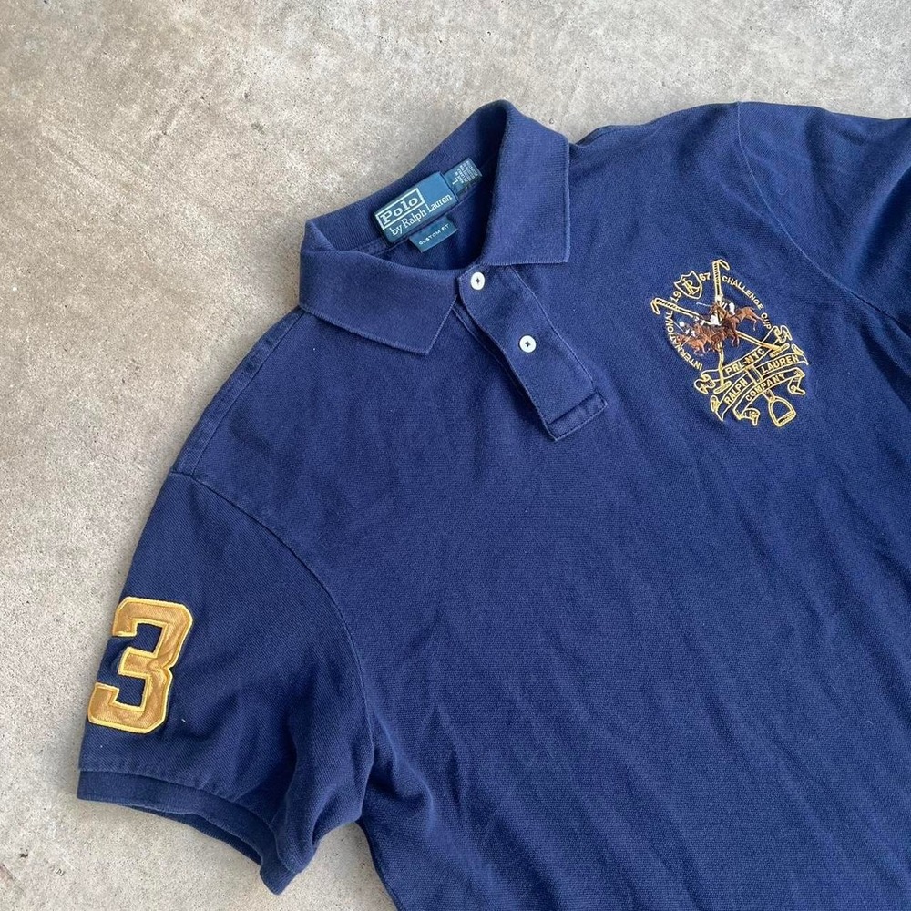1990s Polo Ralph Lauren Graphic Big Pony Embroidered Shirt size L